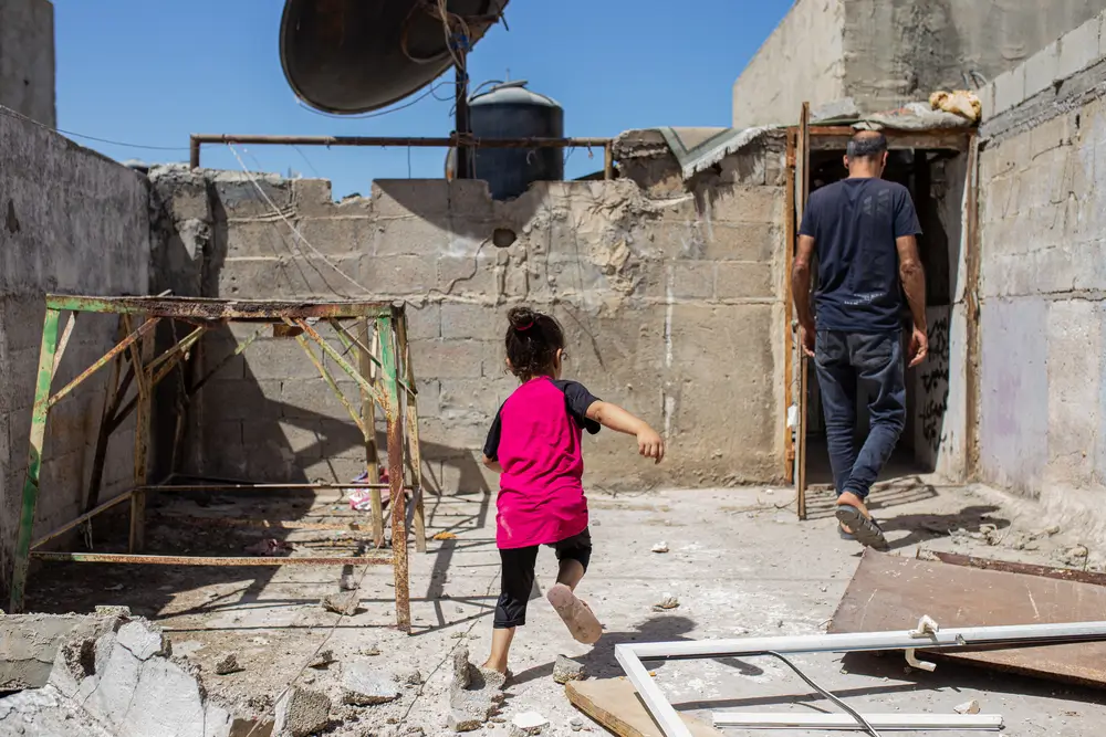 Vista de la casa de Anwar, destruída tras laincursión militar.