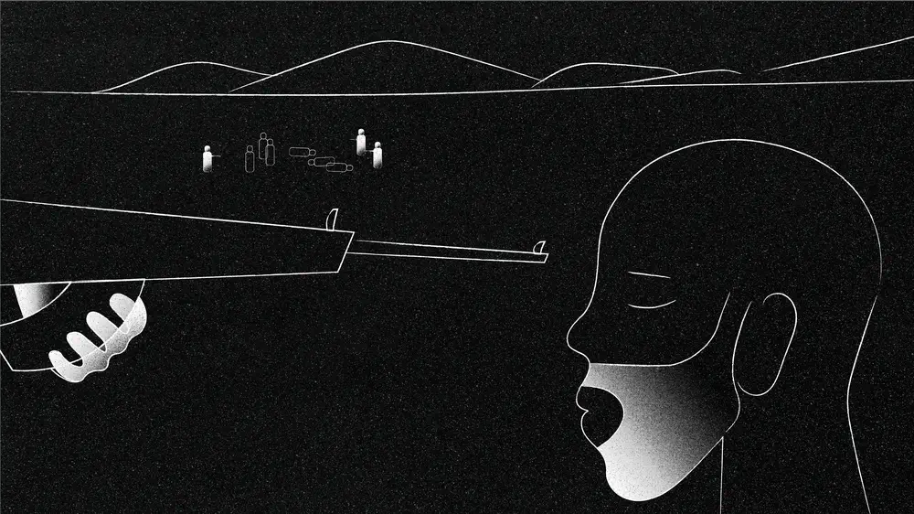 Ilustraciones sobre las historias de violencia y desplazamiento forzado desde Kordofán Sur, Sudán.