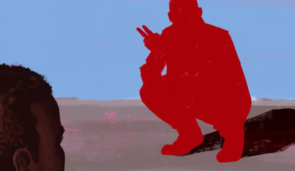 Ilustraciones de testimonios sobre la violencia sexual que sufrieron pacientes de MSF durante su largo viaje desde El Fasher, Sudán, hasta Tiné Chad, y viceversa.