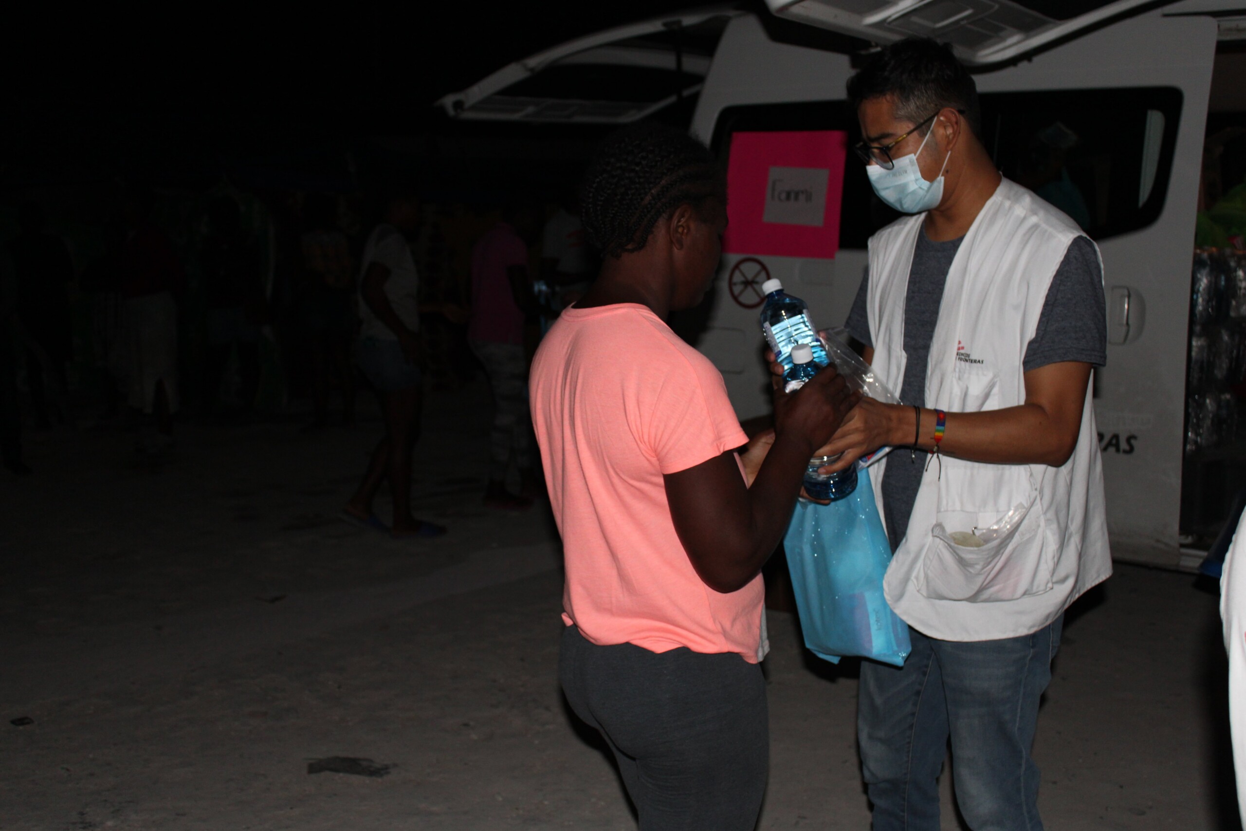 Distribución de ayuda de MSF en Reynosa México